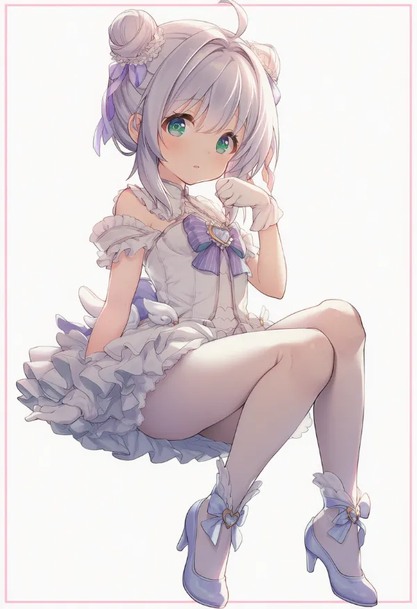 ハイヒールを合わせた魔法少女衣装のAIイラスト