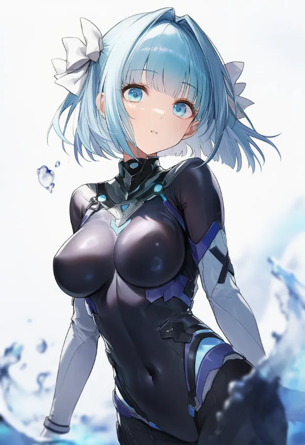 impossible bodysuitで乳袋ができたボディスーツのAIイラスト