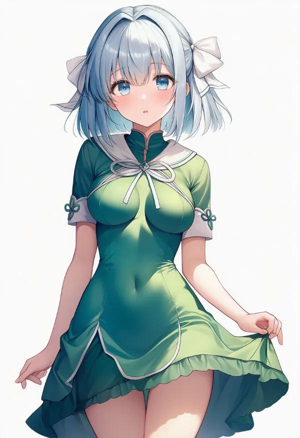 impossible dressで乳袋ができたドレスのAIイラスト