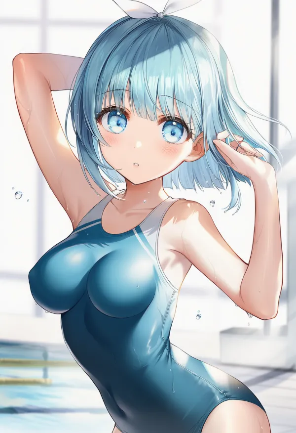 impossible swimsuitで乳袋ができた水着のAIイラスト