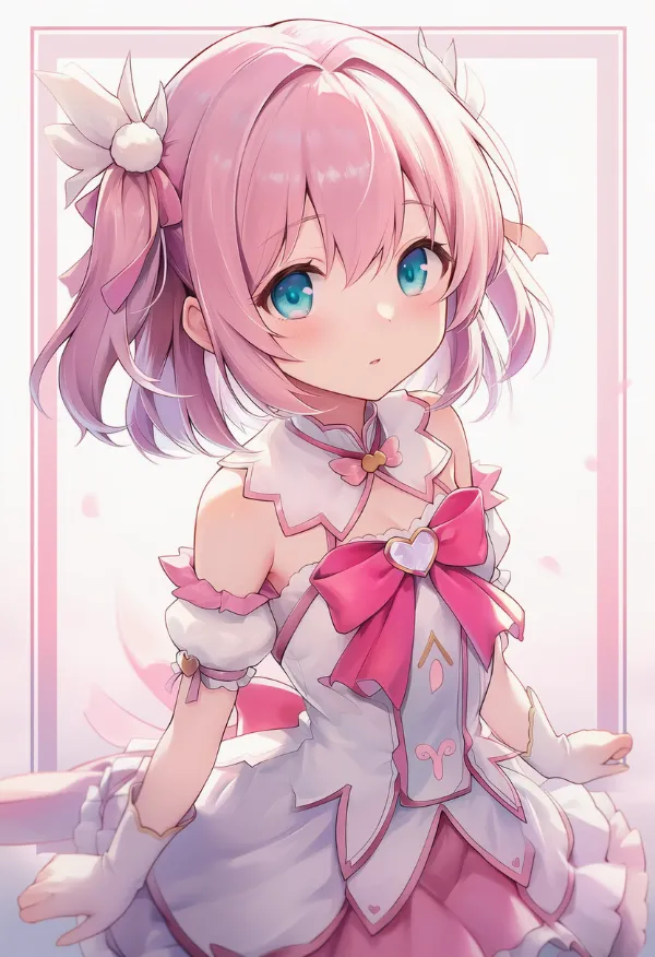 レイヤード衣装の魔法少女を再現したAIイラスト