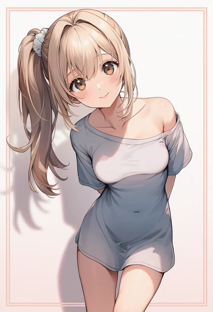 体を横に傾ける女性のポーズ例