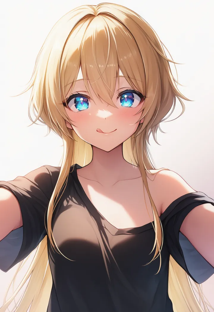唇を舐めて誘惑する表情のAIイラスト