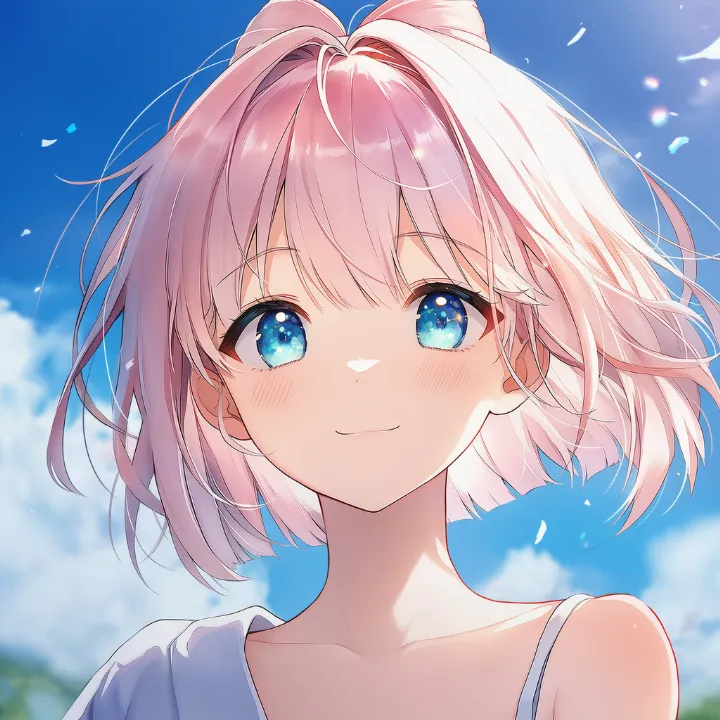 頬をほんのり赤らめた表情のAIイラスト