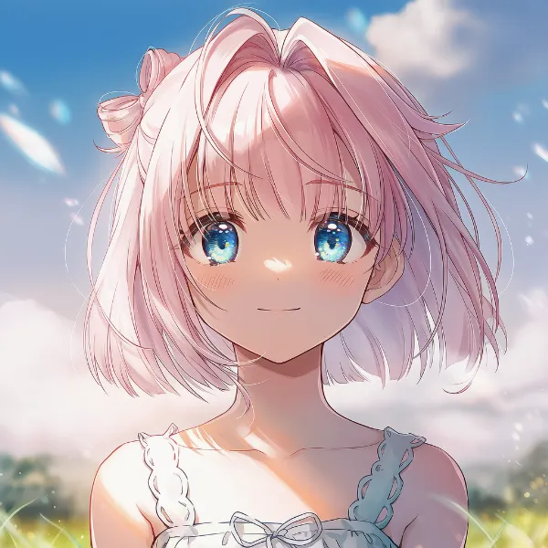 口元にごく薄い微笑みを浮かべた表情のAIイラスト