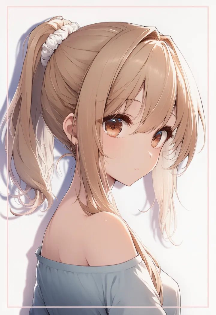 うなじに後れ毛がある女性の髪型例