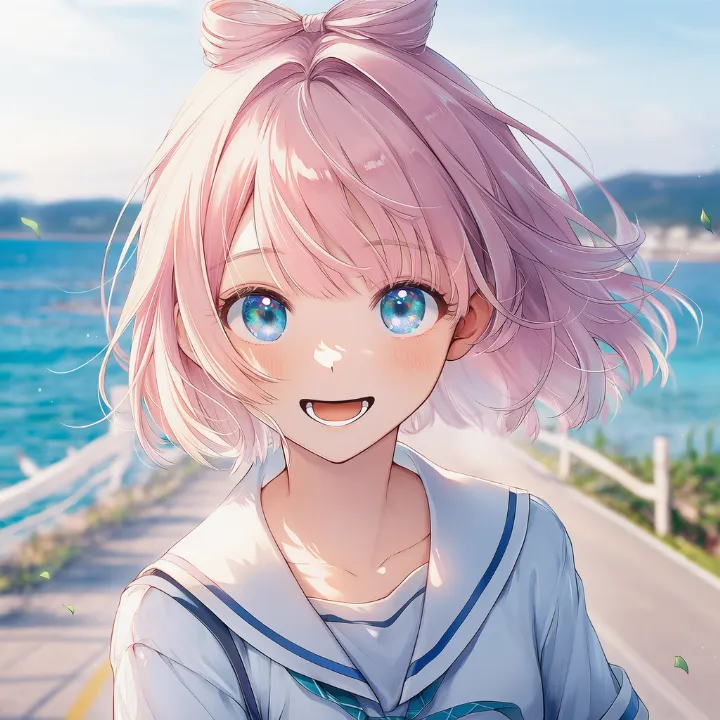 口元から下の歯だけを見せるAIイラスト