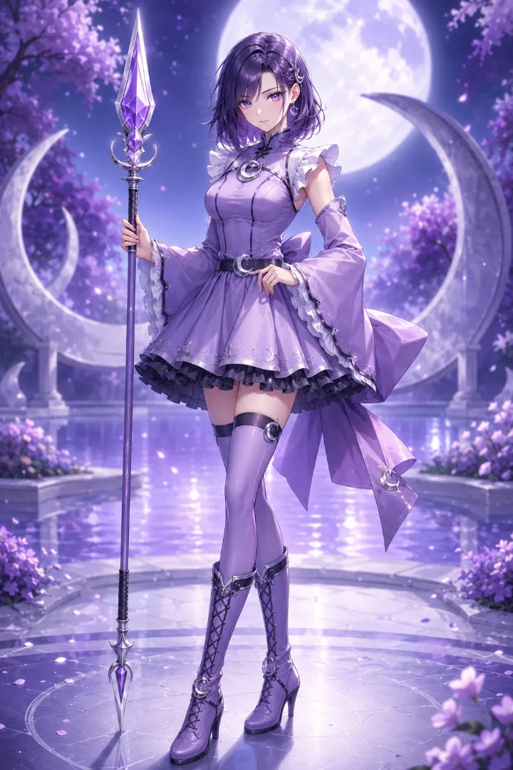 ライラック×フリルの魔法少女コーデのAIイラスト版