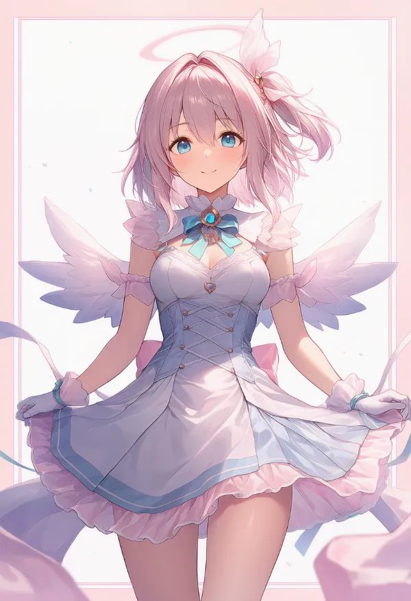 ミニスカートを使った魔法少女衣装のAIイラスト