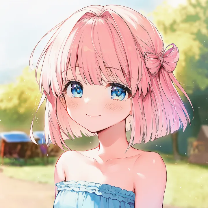 目を細めながら笑う表情のAIイラスト