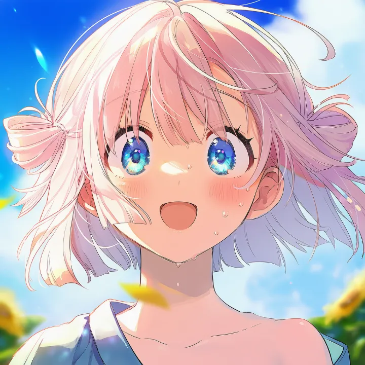 緊張しながら汗をかいている表情のAIイラスト