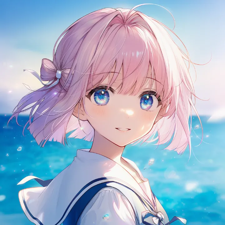 唇をわずかに開いた自然な笑顔のAIイラスト