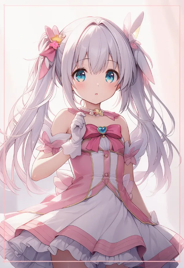 ペチコートでスカートにボリュームを出した魔法少女のAIイラスト