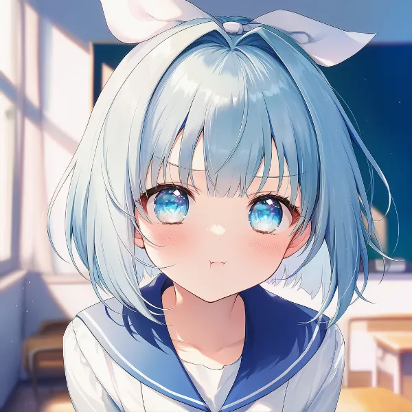 口を尖らせて不満を表す表情のAIイラスト