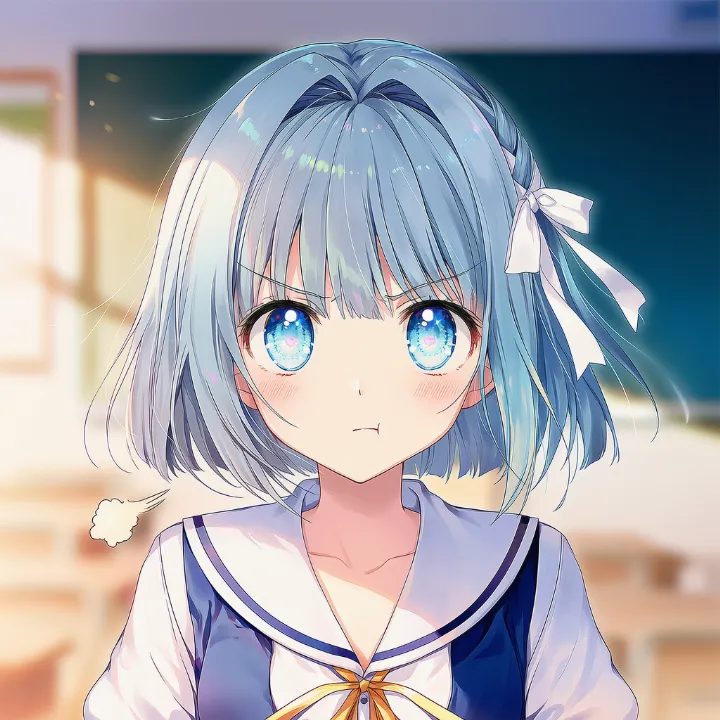 怒って息を吐く漫画的な表現を再現したAIイラスト
