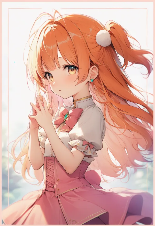 パフスリーブの魔法少女衣装を再現したAIイラスト