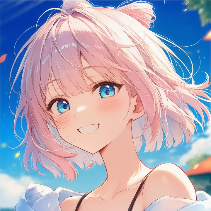 両眉を上げた表情のAIイラスト