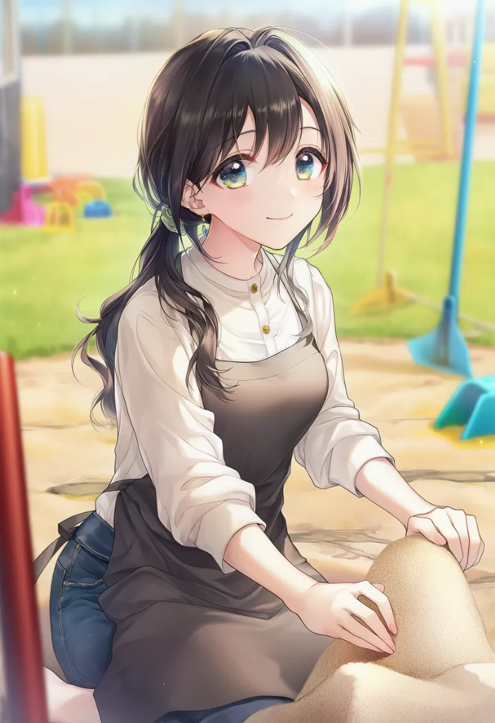 幼稚園の砂場を再現したAIイラスト