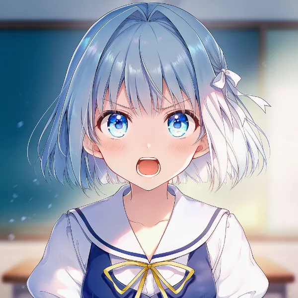 大声で怒鳴る表情を再現したAIイラスト
