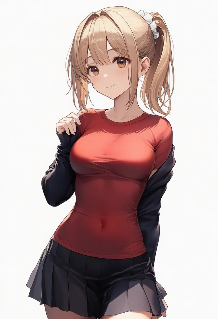 skin tightで服が肌に密着したAIイラスト