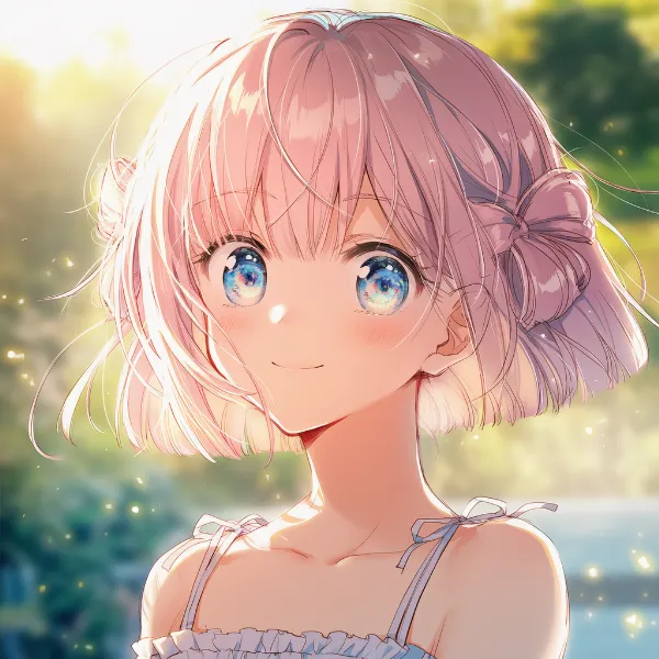 自然に口角を上げて笑う表情のAIイラスト