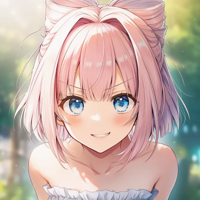 眉を寄せながら挑発的にニヤリと笑うAIイラスト