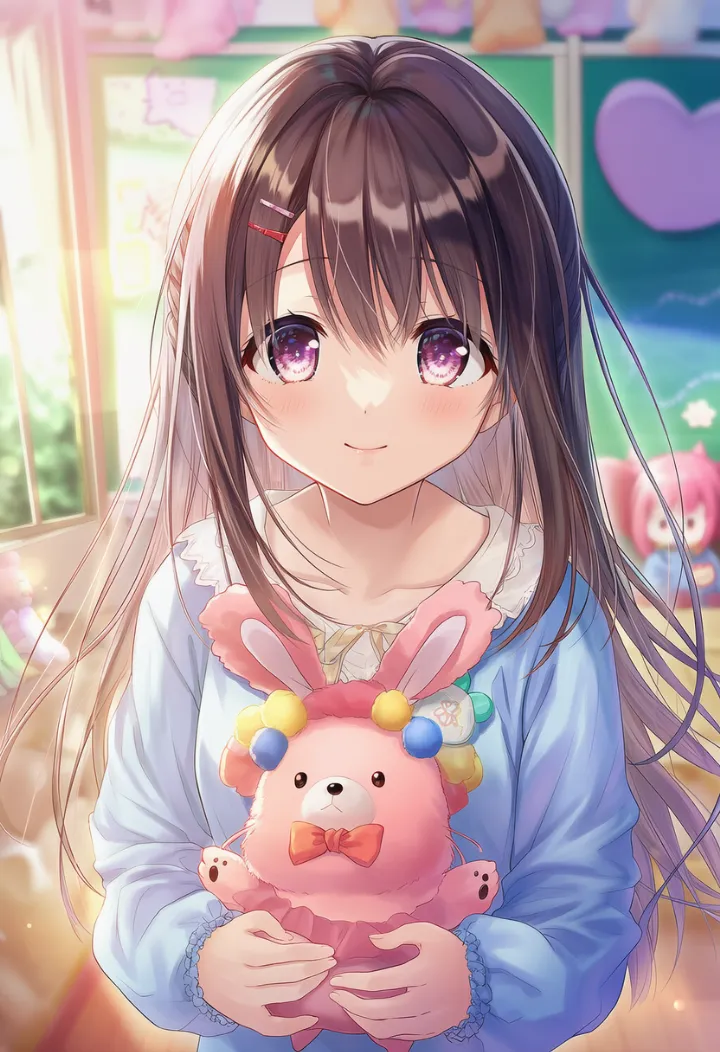 幼稚園にある動物のぬいぐるみのAIイラスト