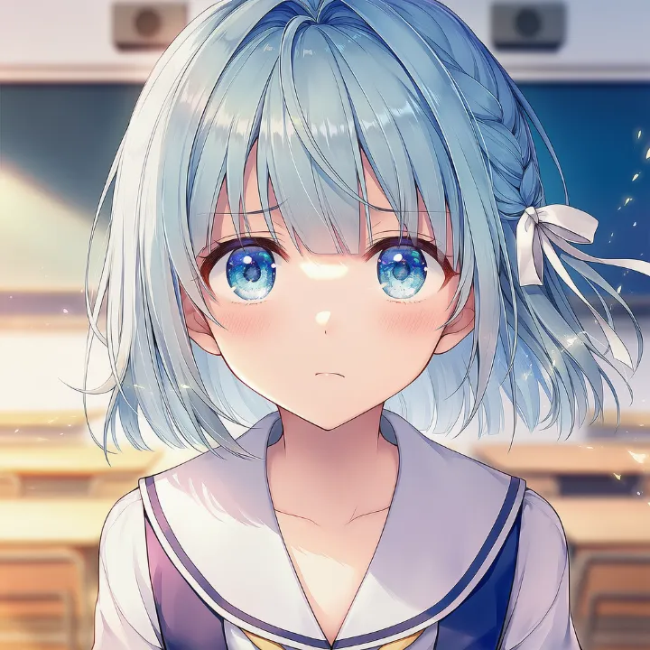 むすっと黙って怒る表情を再現したAIイラスト
