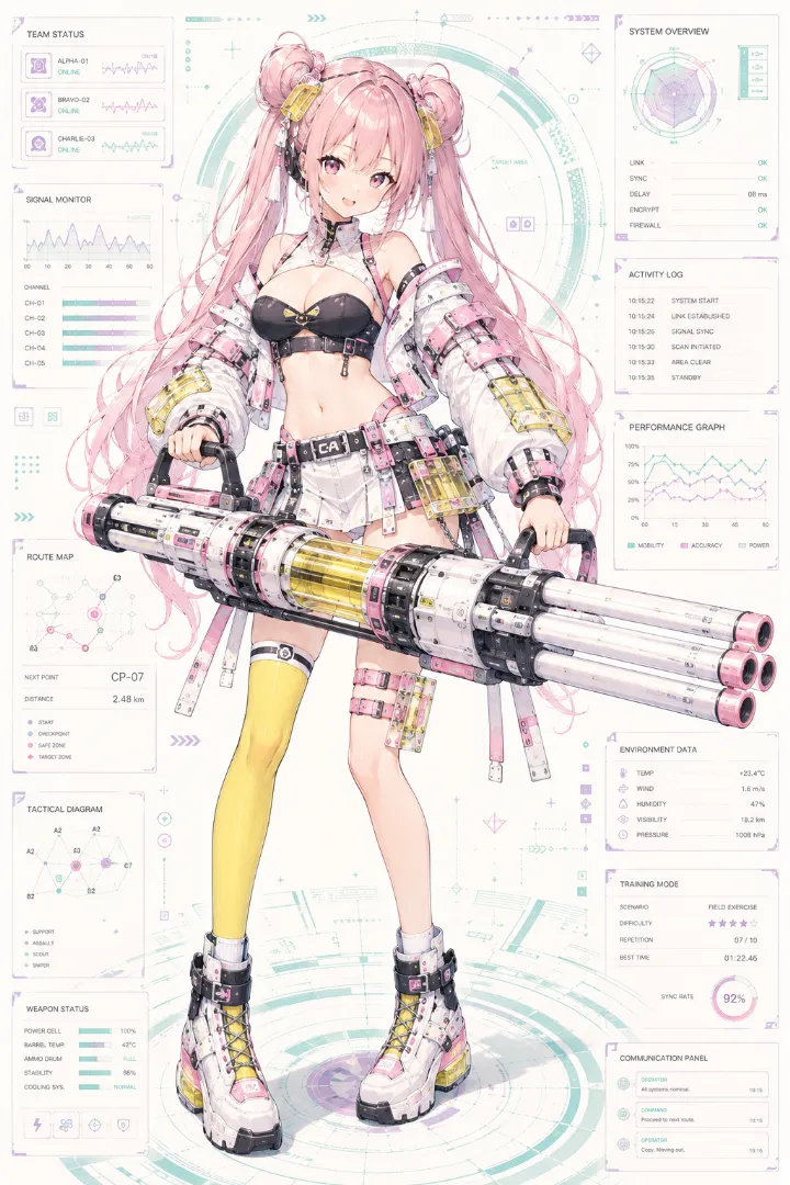 AIイラスト版｜黒ビスチェと白ジャケット、白ミニスカートを合わせたポップなタクティカルファッション