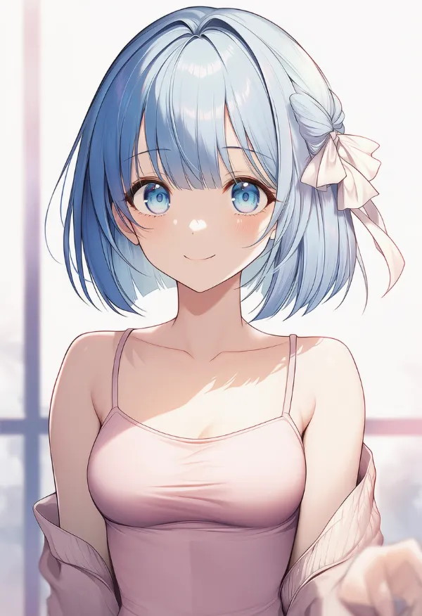 taut camisoleでキャミソールの生地が張ったAIイラスト