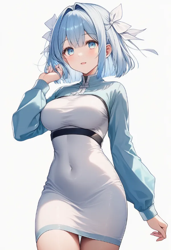 taut dressでドレスの生地が張ったAIイラスト