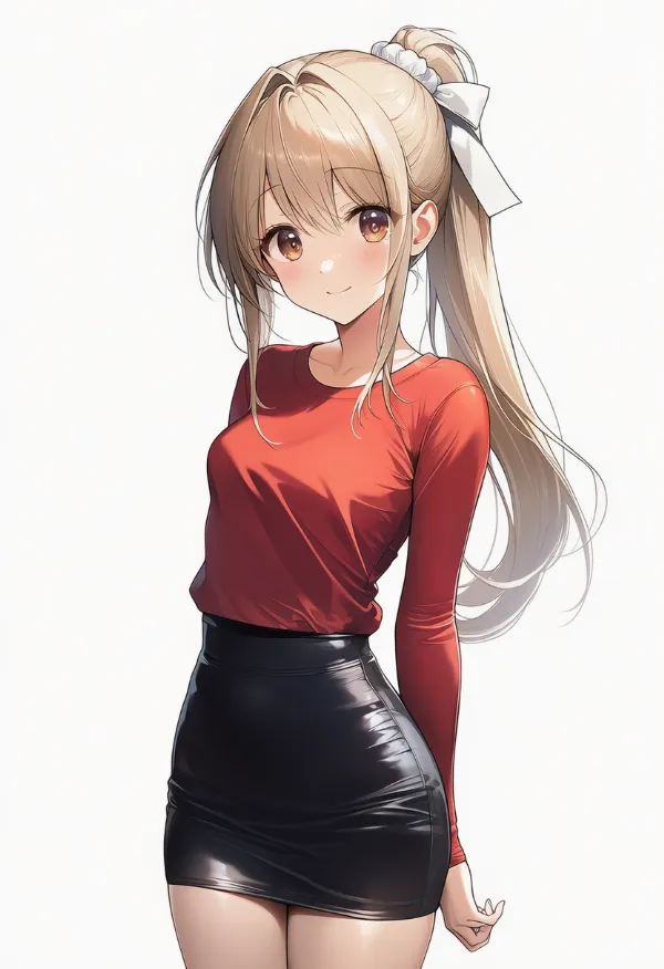 tight skirtで体にフィットしたスカートのAIイラスト