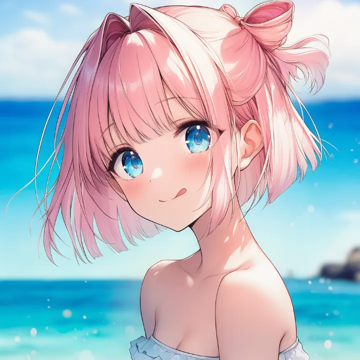 舌を出した表情のAIイラスト