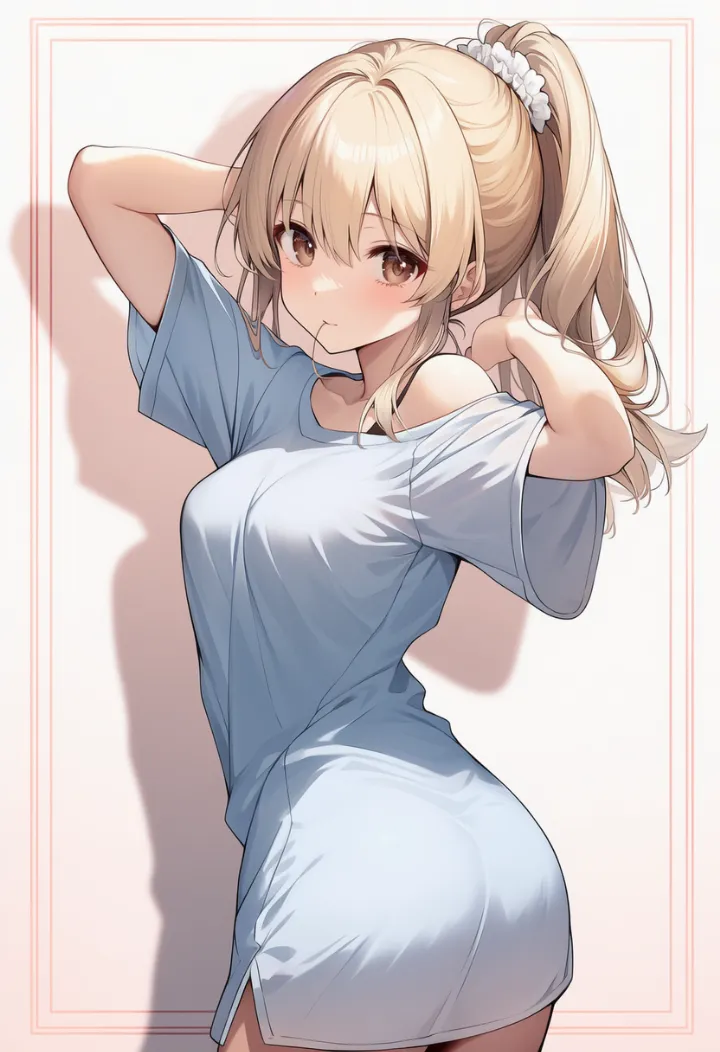 上体をひねる女性のポーズ例
