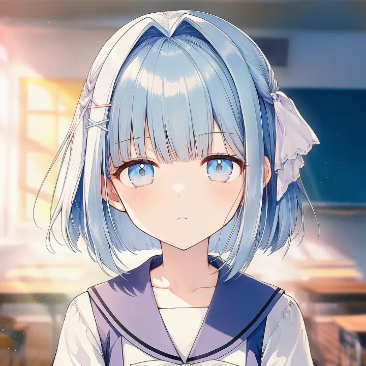 冷めた不機嫌な表情を再現したAIイラスト