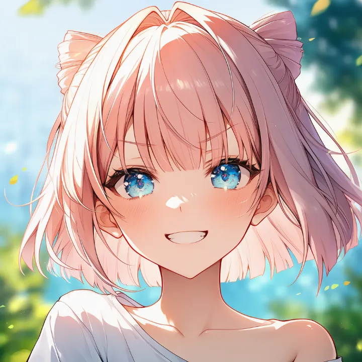 眉が中央へ向かって下がったV字型の表情のAIイラスト
