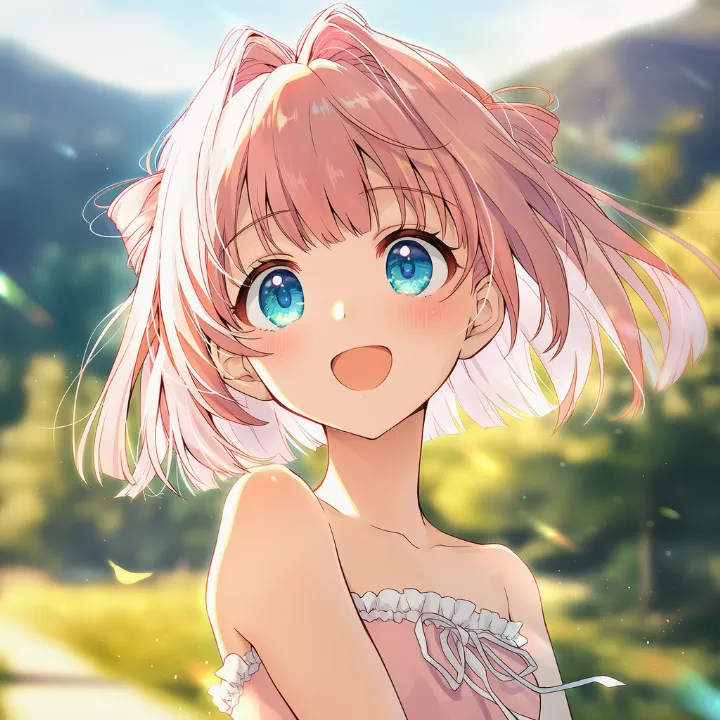 目を大きく見開いた表情のAIイラスト