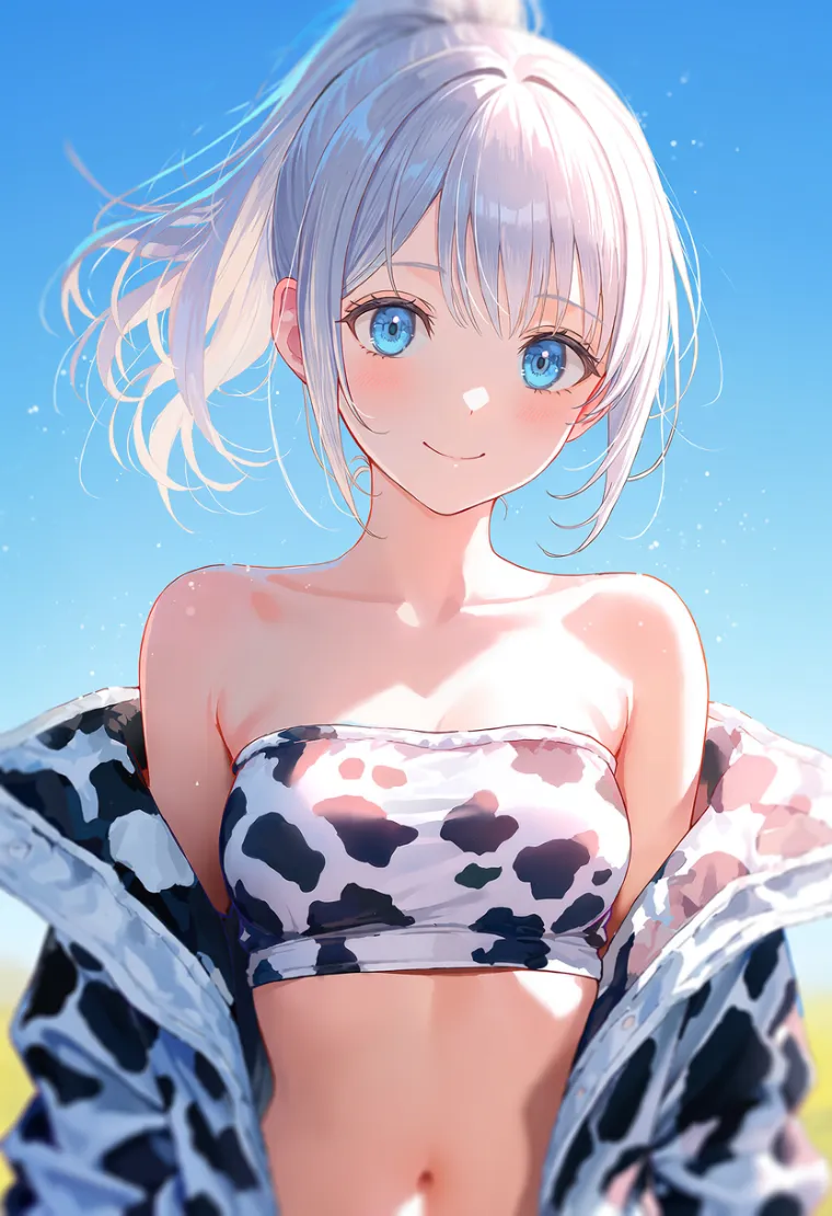 牛柄のジャケットを使ったAIイラスト
