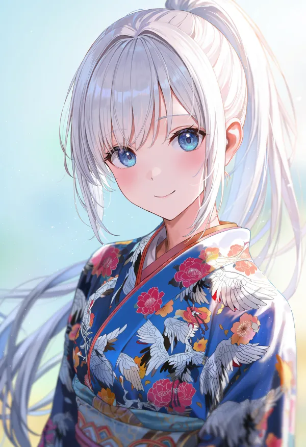 ツルをプリントした服のAIイラスト
