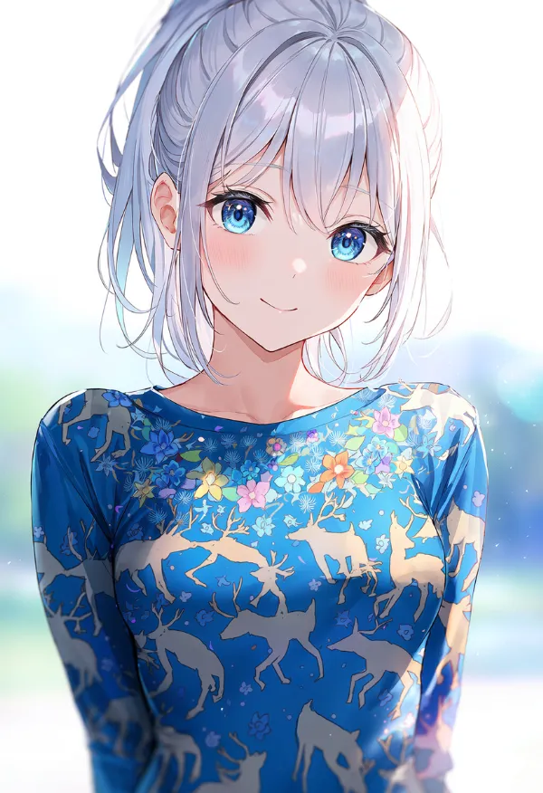 シカをプリントした服のAIイラスト