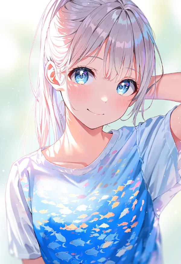 魚をプリントした服のAIイラスト