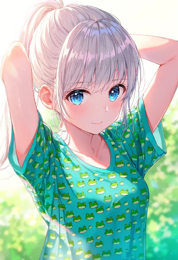 カエルをプリントした服のAIイラスト