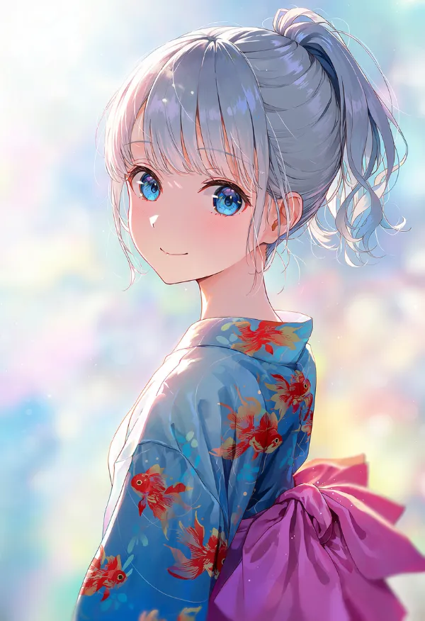 金魚をプリントした服のAIイラスト