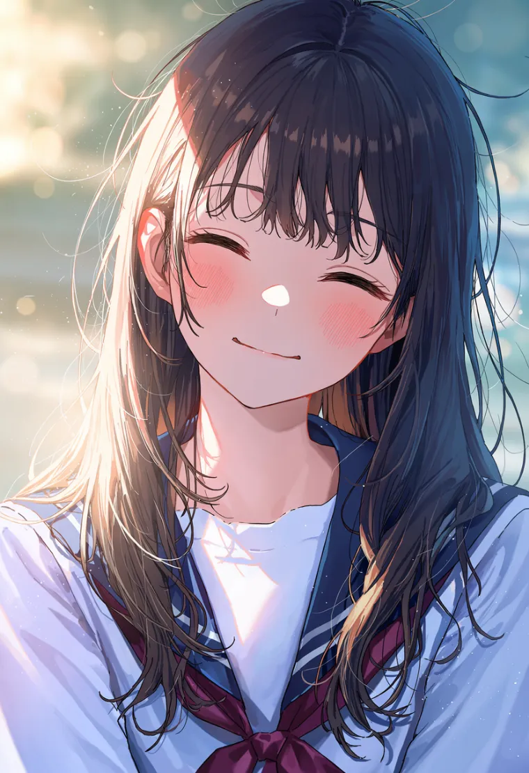 髪が乱れた女性を描いたAIイラスト
