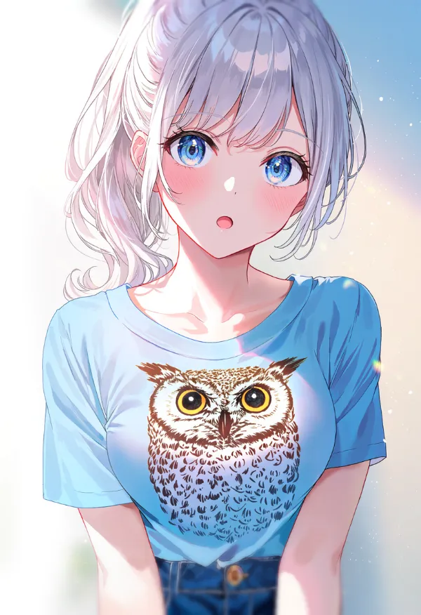 フクロウをプリントした服のAIイラスト