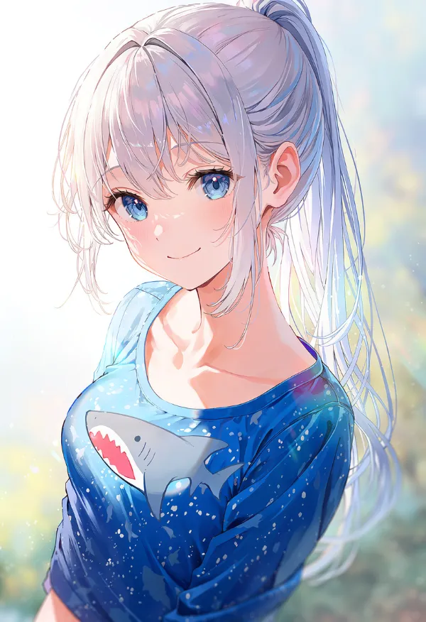 サメをプリントした服のAIイラスト