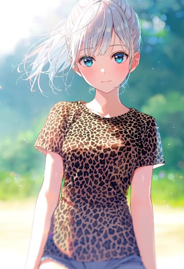 全面をアニマル柄にしたTシャツのAIイラスト