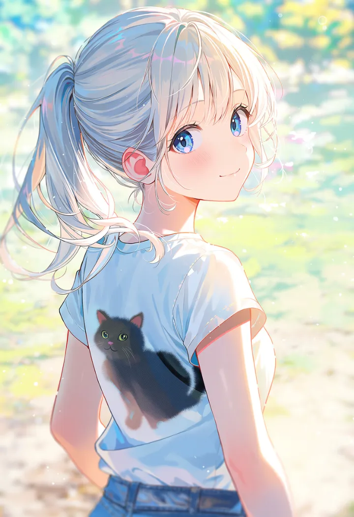 背中にアニマル柄を入れたTシャツ