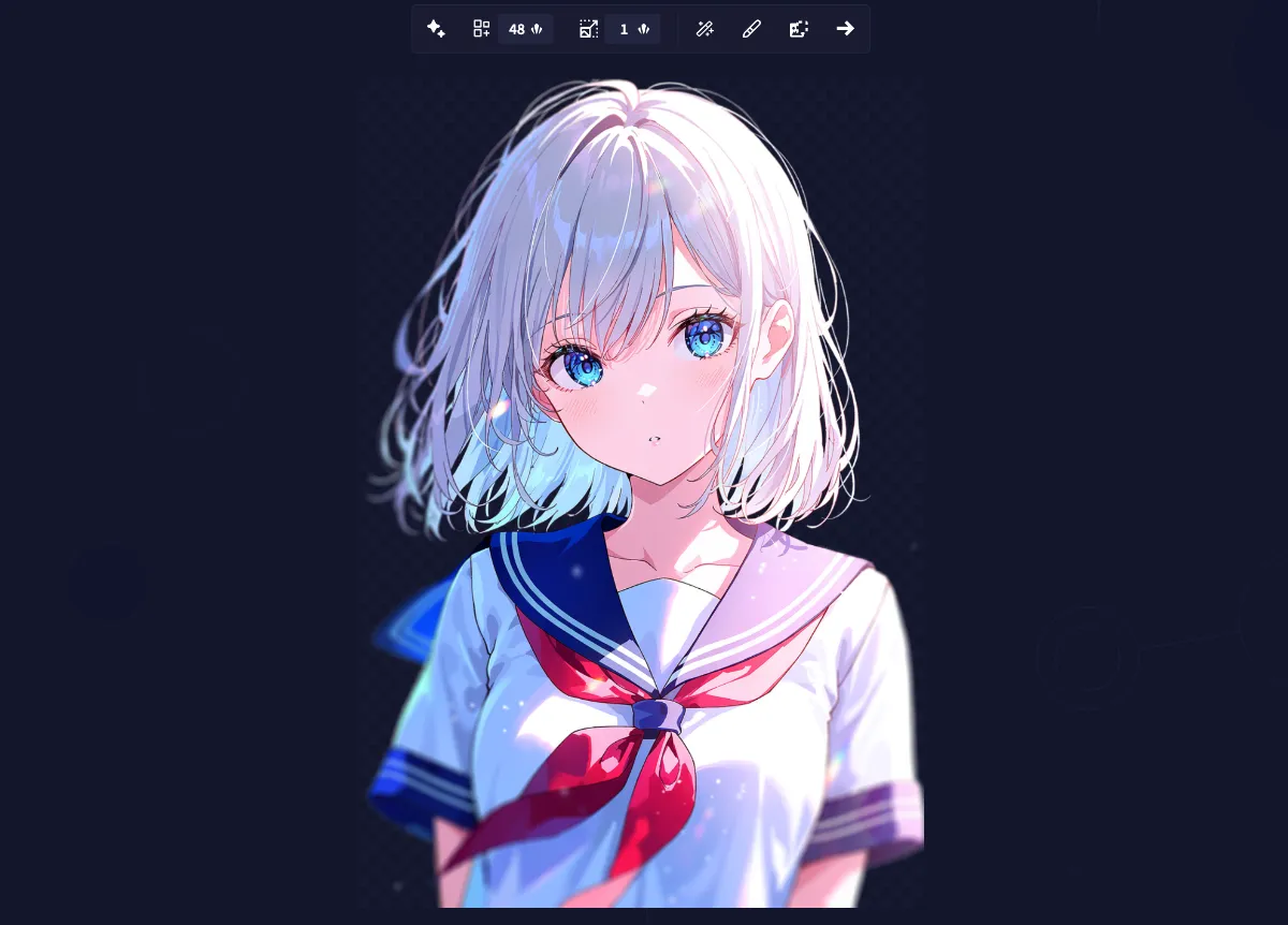 transparent backgroundで背景を透明にした銀髪・青い瞳の少女の上半身イラスト