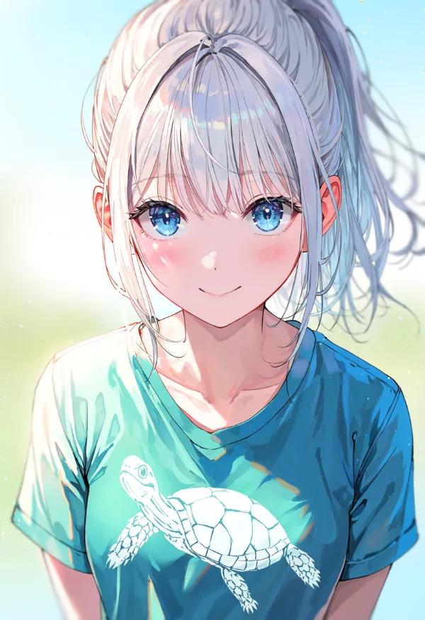 カメをプリントした服のAIイラスト